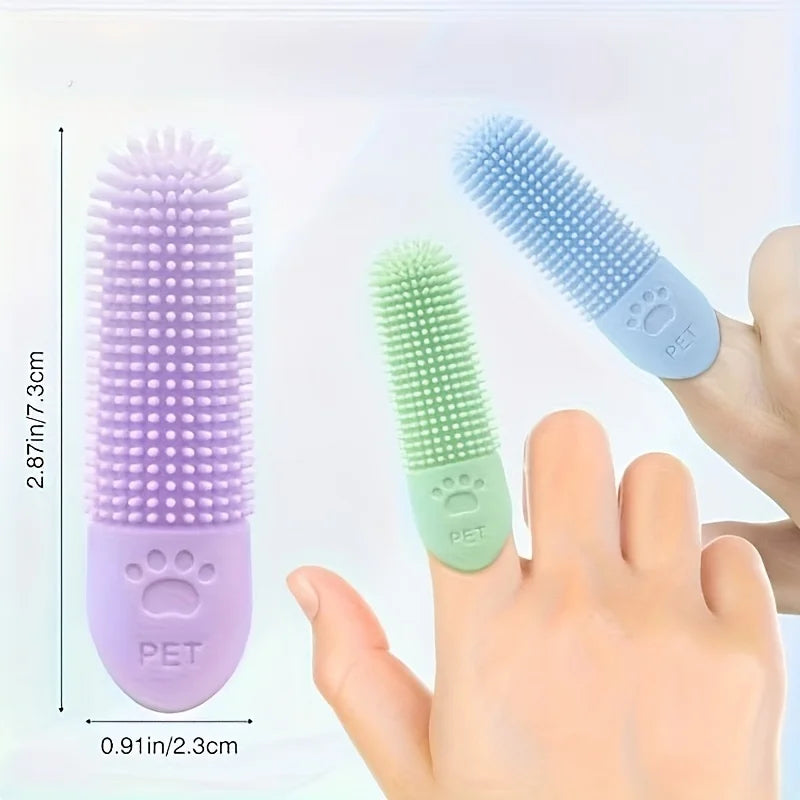 360° Silicone Finger Toothbrush for Dogs & Cats