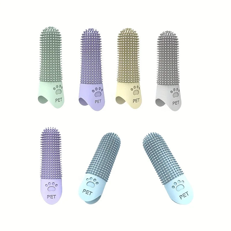 360° Silicone Finger Toothbrush for Dogs & Cats