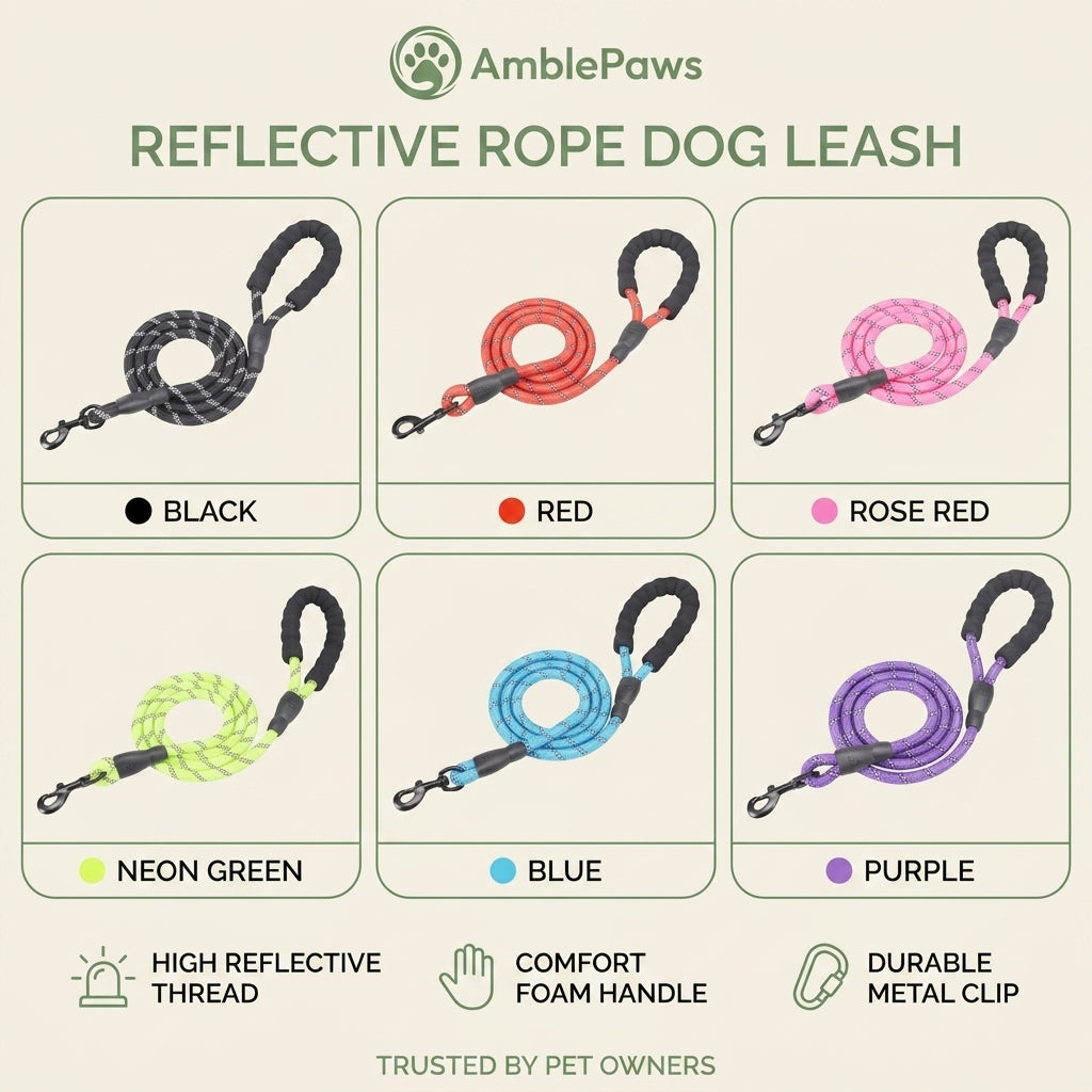 1.5m Reflective Pet Leash with Padded Handle