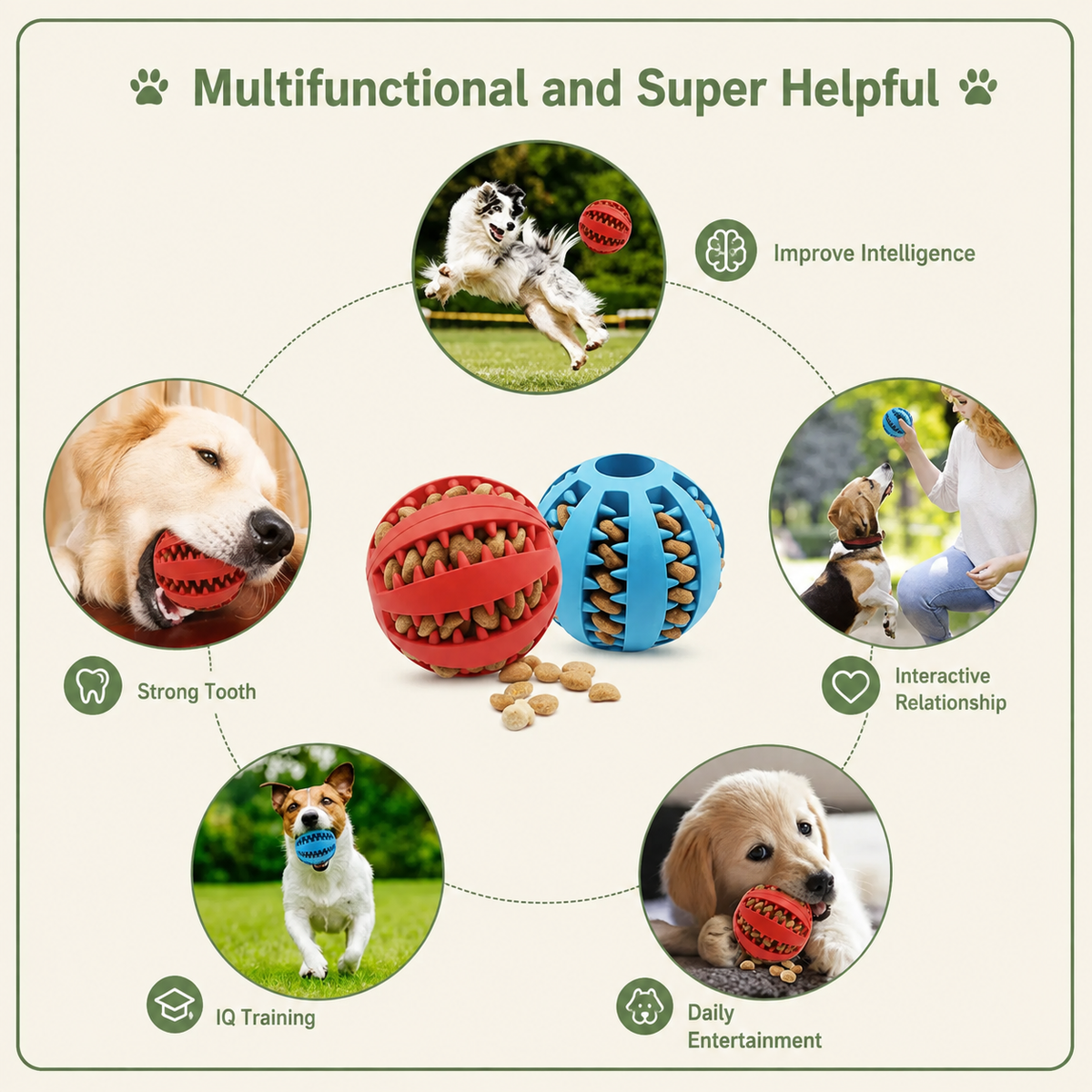 Treat-Dispensing Chew Ball for Dogs & Cats