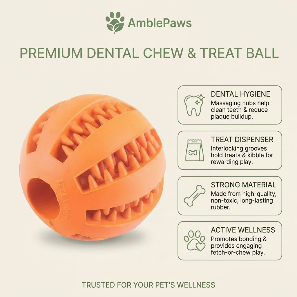 Treat-Dispensing Chew Ball for Dogs & Cats