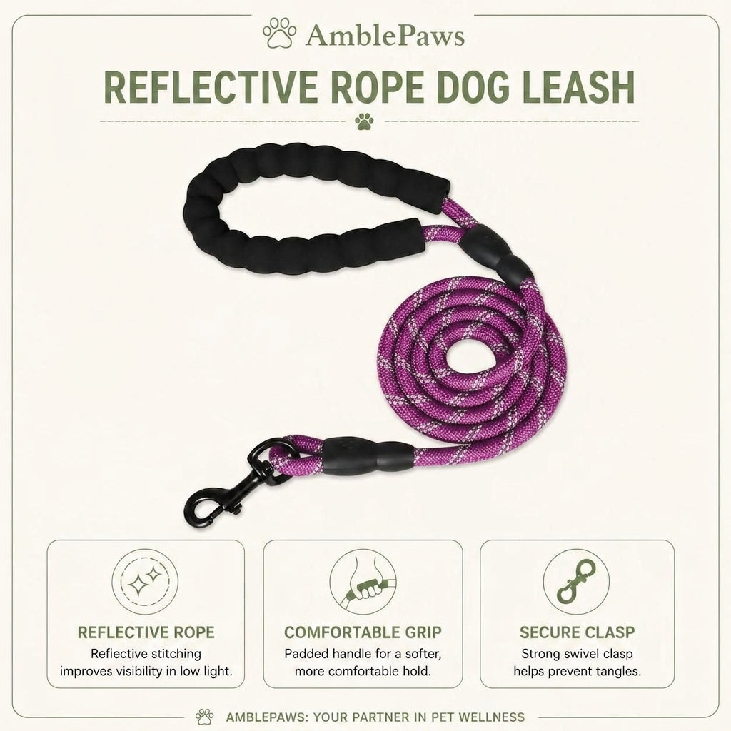 1.5m Reflective Pet Leash with Padded Handle